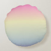 シックガーリーユニコーンピンク紫パステル虹 ラウンドクッション (裏面)