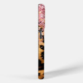 シックガーリーレオパードピンク金ゴールドグリッターラブ Case-Mate iPhoneケース (裏面 / 右)