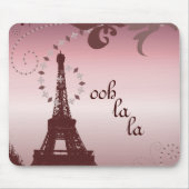 シックガーリーレトロファッションパリエッフェルタワー マウスパッド (正面)