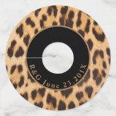 シックガーリーワイルドパーティーレオパード印刷モノグラム ワイングラスタグ (正面)