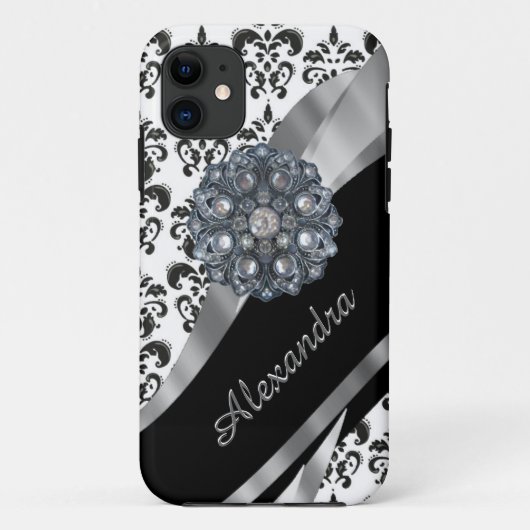 シックガーリーヴィンテージダマパーソナライズされたスク Case-Mate iPhoneケース (裏面)