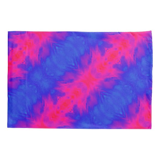 シックガーリー絞り染めピンクブルーパーソナライズされた 枕カバー (裏面)