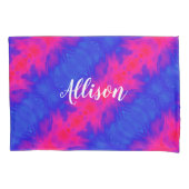 シックガーリー絞り染めピンクブルーパーソナライズされた 枕カバー (正面)