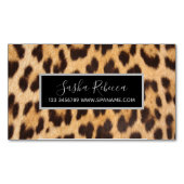 シックガーリー美しいヘアサロンスタイリストleopard print マグネット名刺 (正面)