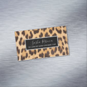 シックガーリー美しいヘアサロンスタイリストleopard print マグネット名刺 (インサイチュ)