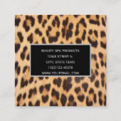 シックガーリー美しいヘアサロンスパレオパード印刷 スクエア名刺 (裏面)