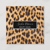 シックガーリー美しいヘアサロンスパレオパード印刷 スクエア名刺 (正面)