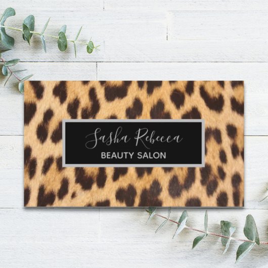 シックガーリー美しいヘアサロンスパレオパード印刷 名刺