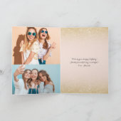 シックガーリー金ゴールドグリッターグラデーションの誕生日 カード (内部)