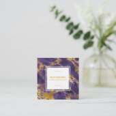 *~*シックガーリー金ゴールドパープルマーブルヘアメイクアップ スクエア名刺 (スタンド正面)