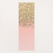 シックガーリー金ゴールド紙吹雪ピンク勾配モノグラム ヨガマット (裏面)