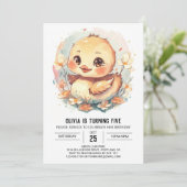 シックガールダック誕生日 招待状 (スタンド正面)