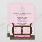 シックガールピンク子供部屋デコーベビーシャワー招待状 招待状 (正面/裏面)
