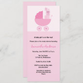 シックキャリッジベビーシャワー招待状-ガール 招待状 (正面/裏面)