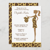 シックキリンプリントベイビーシャワー招待状 招待状 (正面/裏面)