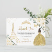 シックキンセアニラアイボリーフローラパリ16th誕生日 サンキューカード (スタンド正面)