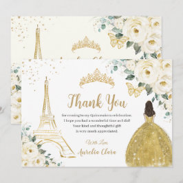 シックキンセアニラアイボリーフローラパリ16th誕生日 サンキューカード