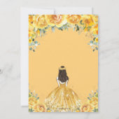 シックキンセアニライエローフローラプリンセス誕生日 招待状 (裏面)