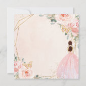 シックキンセアニラソフト赤面ピンクフローラティアラ 招待状 (裏面)