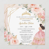 シックキンセアニラソフト赤面ピンクフローラプリンセス 招待状 (正面/裏面)