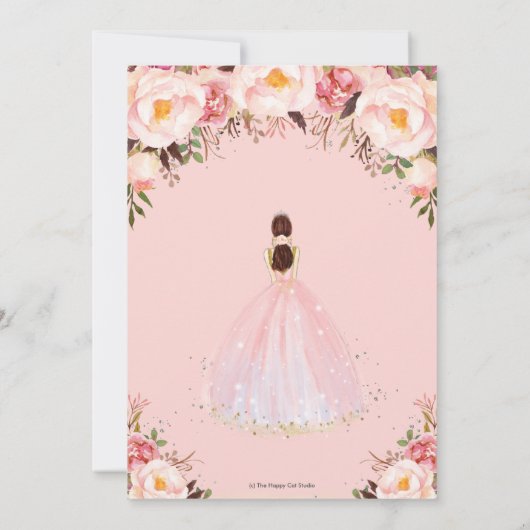 シックキンセアニラソフト赤面フローラプリンセスシルバー 招待状 (裏面)