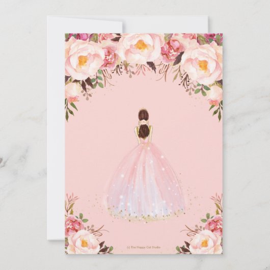 シックキンセアニラソフト赤面フローラプリンセス 招待状 (裏面)