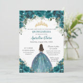 シックキンセアニラティール(緑がかった色)シアンフローラプリンセスクラウン 招待状 (スタンド正面)