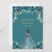 シックキンセアニラティール(緑がかった色)シアンフローラプリンセスクラウン 招待状 (裏面)