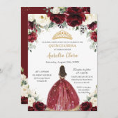 シックキンセアニラブルゴーニュアイボリーフローラプリンセス 招待状 (正面/裏面)