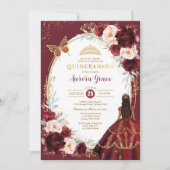 シックキンセアニラブルゴーニュ赤面フローラバタフライ 招待状 (正面)