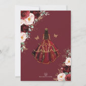 シックキンセアニラブルゴーニュ赤面フローラバタフライ 招待状 (裏面)