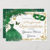 シックキンセアニラマスカレーエメラルドグリーンフローラI 招待状 (正面/裏面)