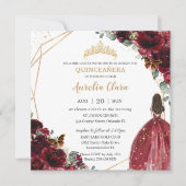 シックキンセアニラリッチブルガンディーレッドフローラティアラ 招待状 (正面)