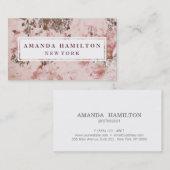 シックギルエレガントド赤面ピンク大理石バラ金ゴールド 名刺 (正面/裏面)