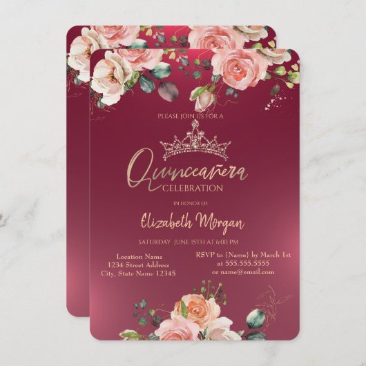 シッククラウンバラブルガンディキンセアニラ 招待状 (正面/裏面)