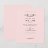 シッククラシックなプレインピンクエレガントバジェット結婚ズ (正面/裏面)