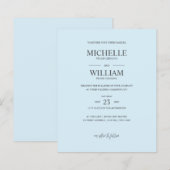 シッククラシックなプレーンブルーエレガントバジェット結婚ズ (正面/裏面)