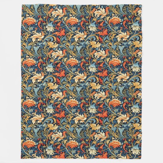 シッククラシックアーツ&クラフツアイコニックインスパイアモリス フリースブランケット (正面)