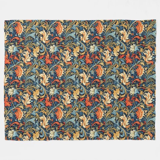 シッククラシックアーツ&クラフツアイコニックインスパイアモリス フリースブランケット (正面(横))