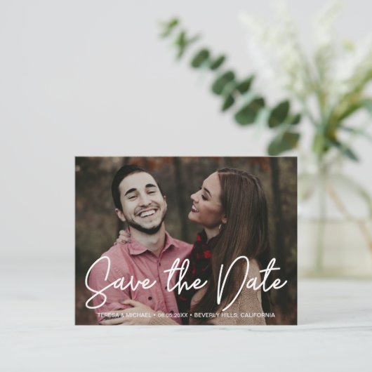 シッククラシックパーソナライズされたポストカードの保存 ポストカード (スタンド正面)