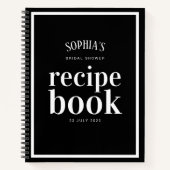 シッククラシックブライダルシャワー白黒レシピ ノートブック (正面)