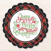 シッククラシックレッドブラックイエローホワイトタータンチェックパターン ペーパーコースター (正面)