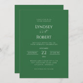 シッククラシック結婚式招待状グリーンアンドホワイト 招待状 (正面/裏面)