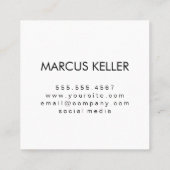 シッククラシック装飾要素を持つモノグラム スクエア名刺 (裏面)