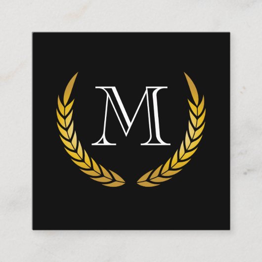 シッククラシック装飾要素を持つモノグラム スクエア名刺 (正面)