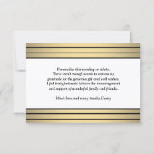 シッククラシック金ゴールドブラックストライプスクリプエレガントト サンキューカード (裏面)