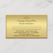 シッククラシック金ゴールド美しいアポイントメント名刺 予約カード (裏面)
