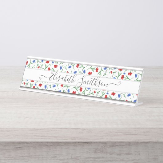 シッククラシーエレガントカスタムプロフェッショナルフローラ デスクネームプレート (正面)