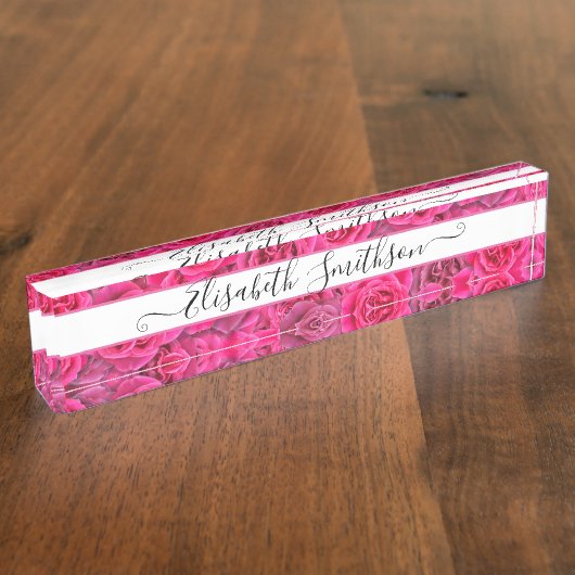 シッククラシーエレガントカスタムプロフェッショナルフローラ デスクネームプレート (側面)