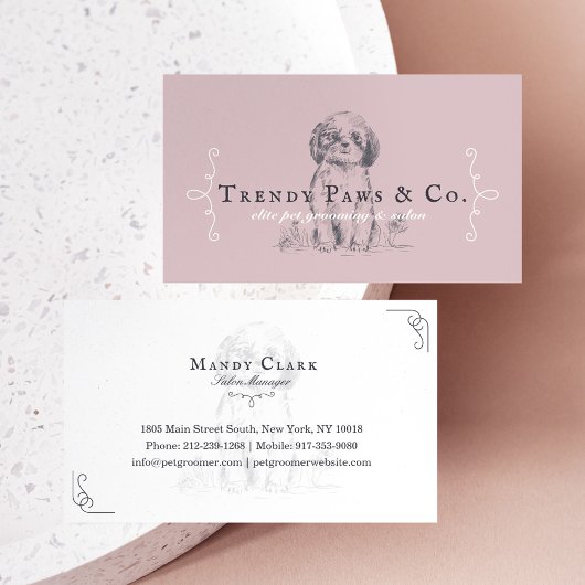 シッククラシーブティックスタイルペットサロンシーズー（犬）チドッグ 名刺